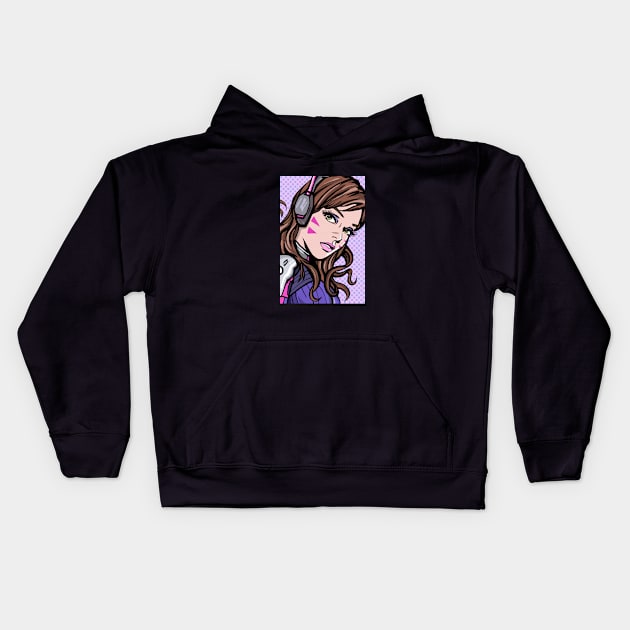 D.Va Lichtenstein Kids Hoodie by FanboyMuseum